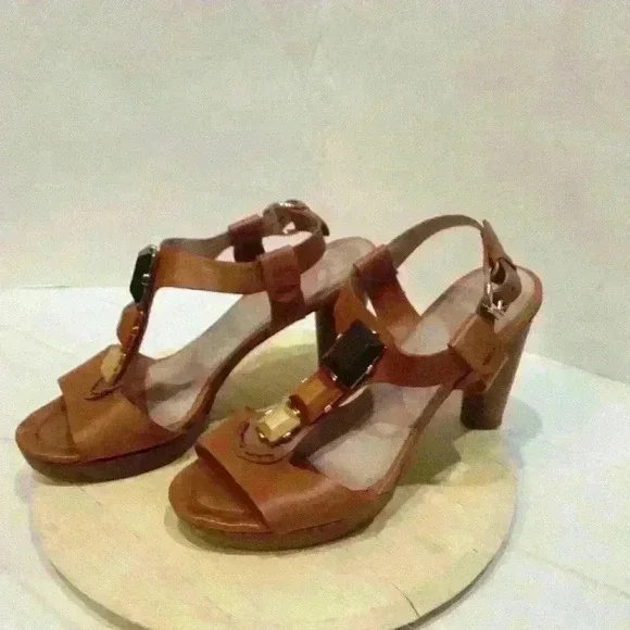 Lottusse Leather heeled sandals, Size: 9/9.5 "Smithson" Made/Spain, Leather sole - Picture 2 of 5